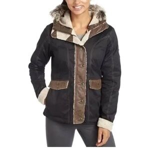 New Kuhl Down Insulated  Faux Fur Hooded water Resistant Jacket